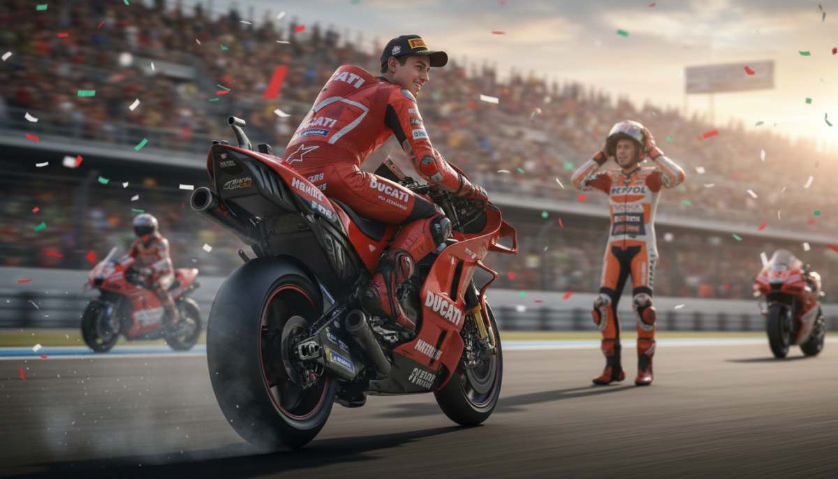 ducati revient à la moto favorite de pecco bagnaia en motogp, provoquant un grand désarroi chez marc márquez. découvrez les détails de ce changement stratégique.