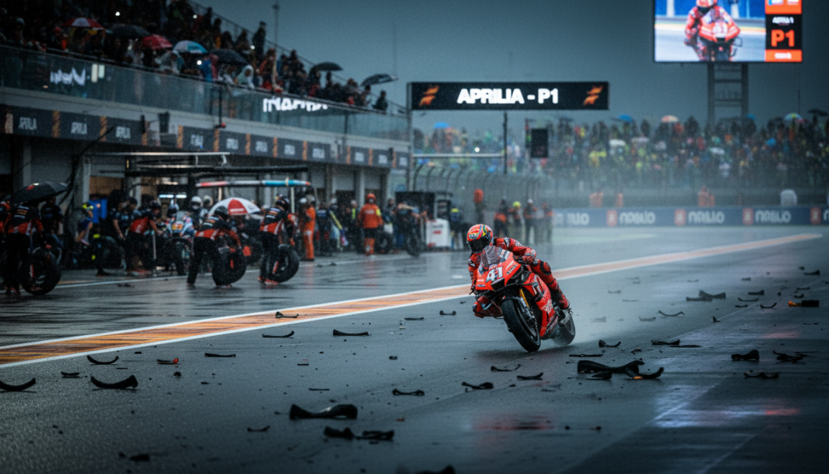 revivez le grand prix motogp de thaïlande 2026 où aprilia fait une entrée historique au milieu du chaos des pneumatiques. une course intense et pleine de rebondissements à ne pas manquer !