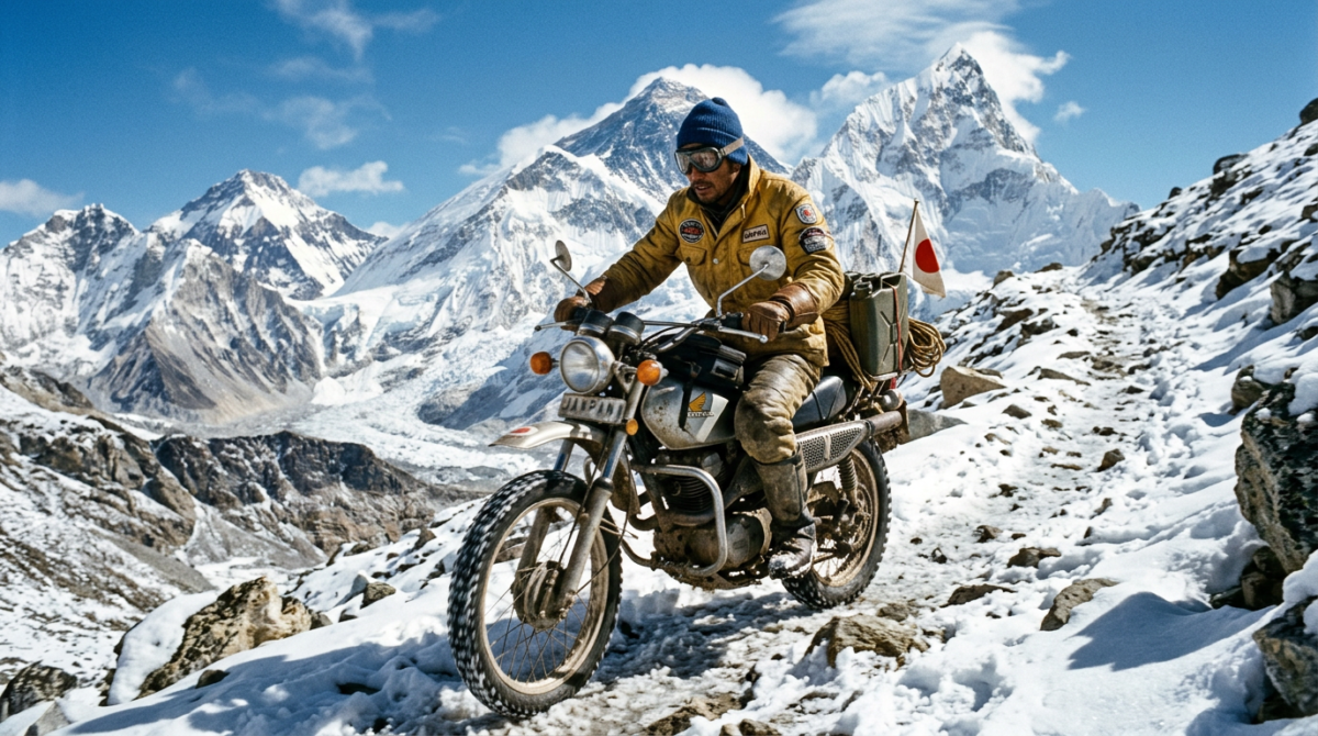 Il y a 47 ans, un Japonais tenta l'ascension de l'Everest à moto, devenant l'une des légendes les plus emblématiques de la route