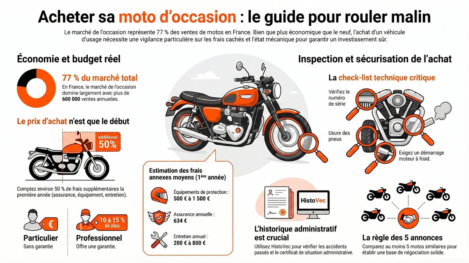 Acheter sa moto d'occasion : le guide pour rouler malin