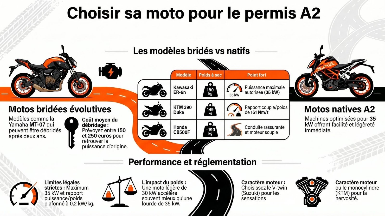 Choisir sa moto pour le permis A2